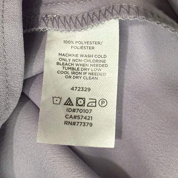 LOFT Lilac Purple Ruffle Racerback Sleeveless Swing Mini Dress size XS Petite - Picture 6 of 10